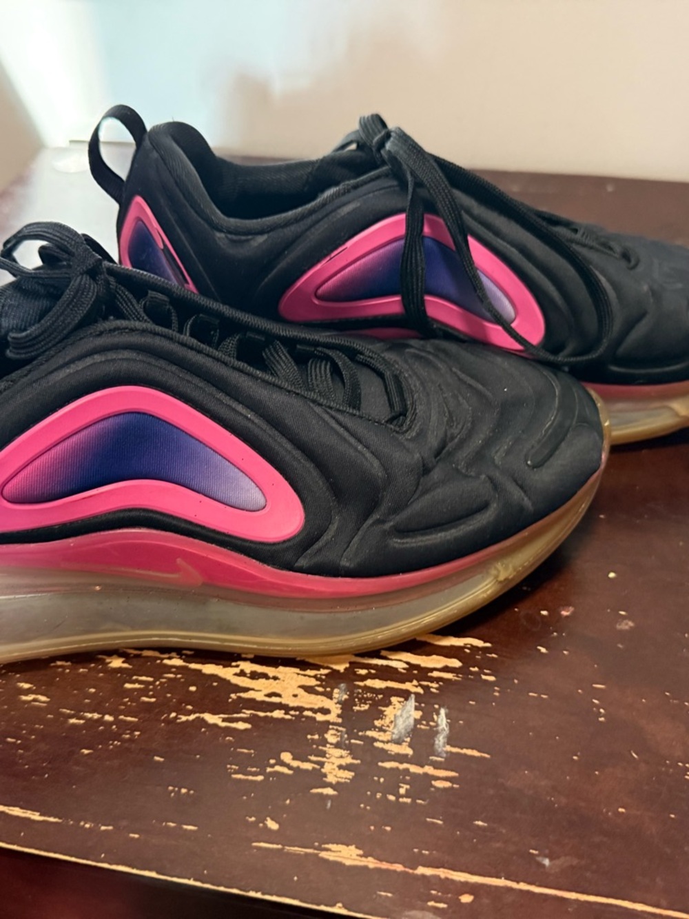 Nike Women’s Black Sneakers with Pink and Purple Accents